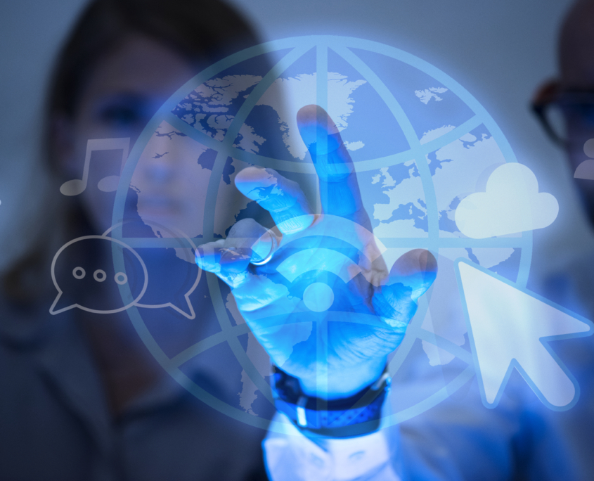 Business people using internet